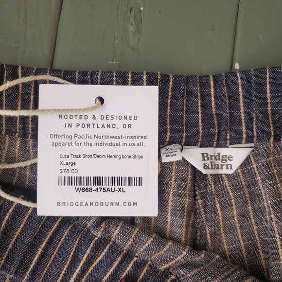 Bridge & Burn Luca Track Short in Herringbone Stripe - Picture 3 of 3